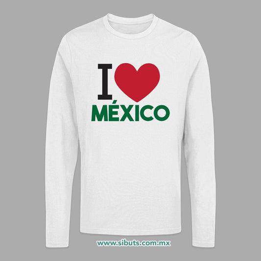 Playera Hombre Manga Larga I Love México