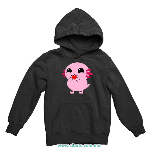 Sudadera Niña Gorro Ajolote con Corazón