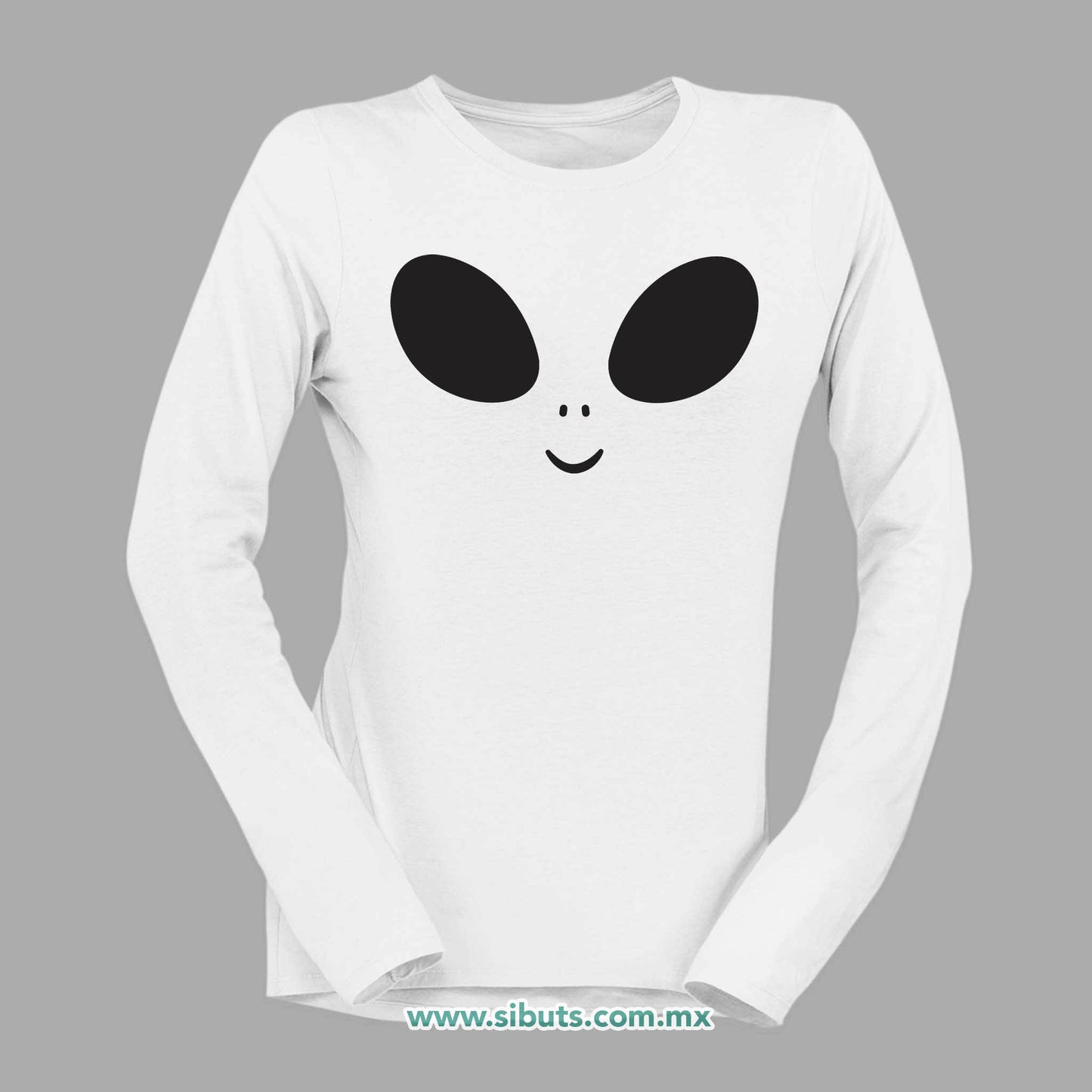 Playera Mujer Manga Larga Happy Alien