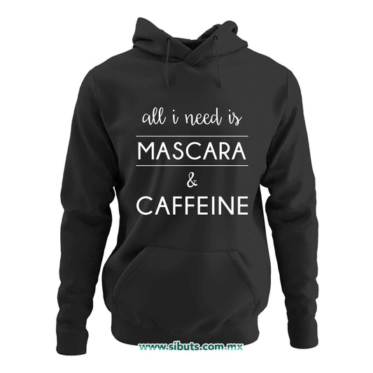 Sudadera Mujer Gorro Frase Mascara And Caffeine