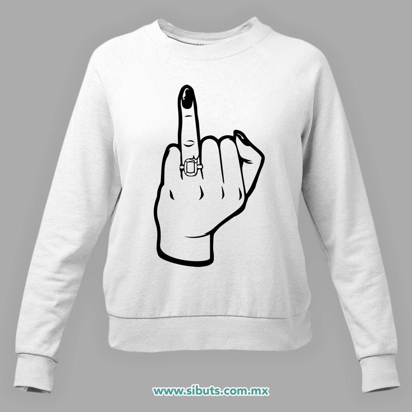 Sudadera Mujer Cuello Redondo Bride Squad Novia Anillo Boda Despedida de Soltera