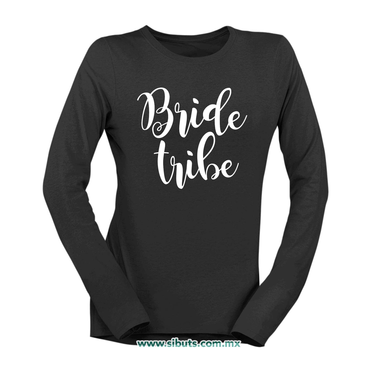 Playera Mujer Manga Larga Despedida De Soltera Bride Tribe Boda Novia