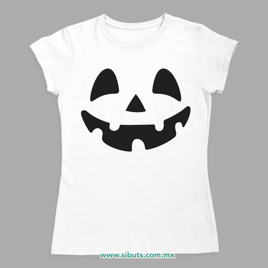 Playera Mujer Halloween Calabaza Feliz