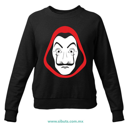 Sudadera Mujer Cuello Redondo Máscara Casa Papel