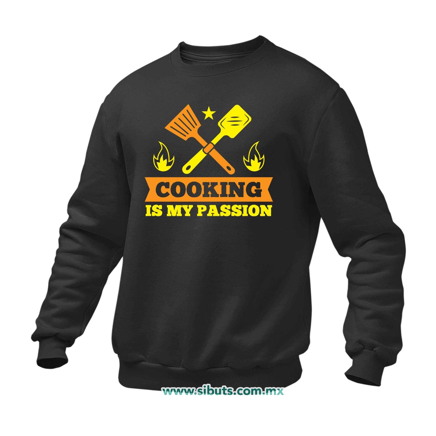Sudadera Hombre Cuello Redondo Cocinar Es Mi Pasión Chef