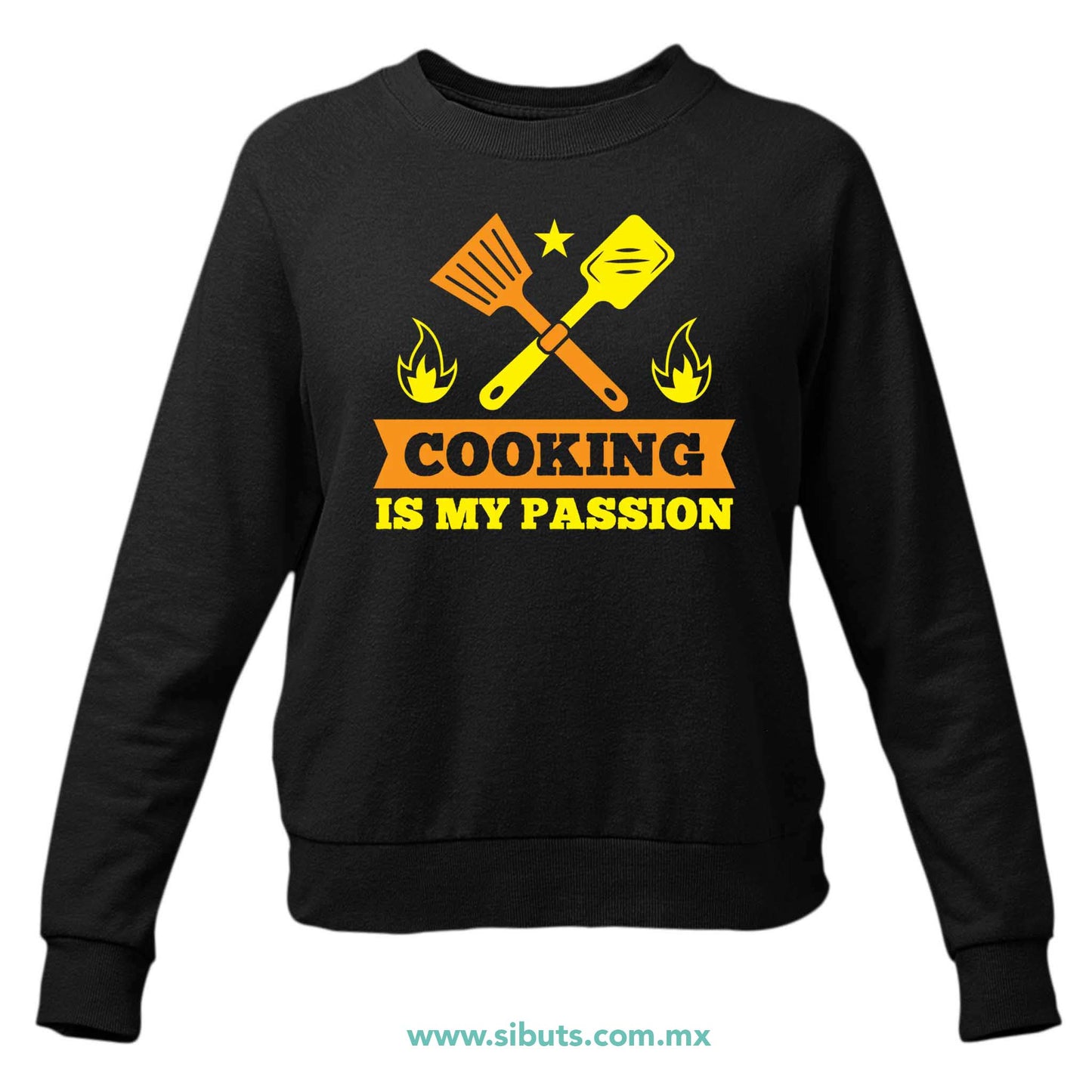 Sudadera Mujer Cuello Redondo Cocinar Es Mi Pasión Chef
