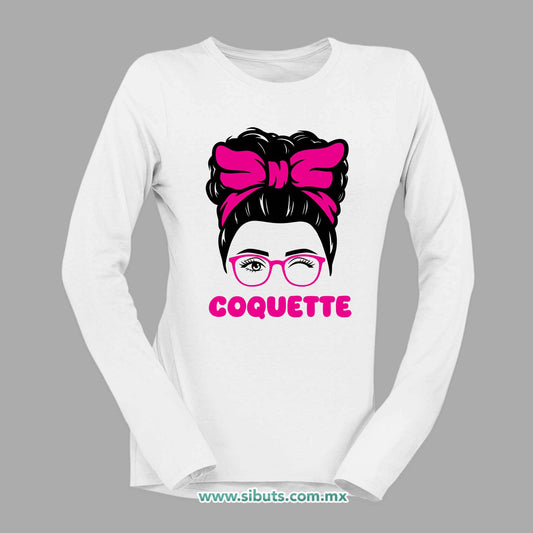 Playera Mujer Manga Larga Coquette