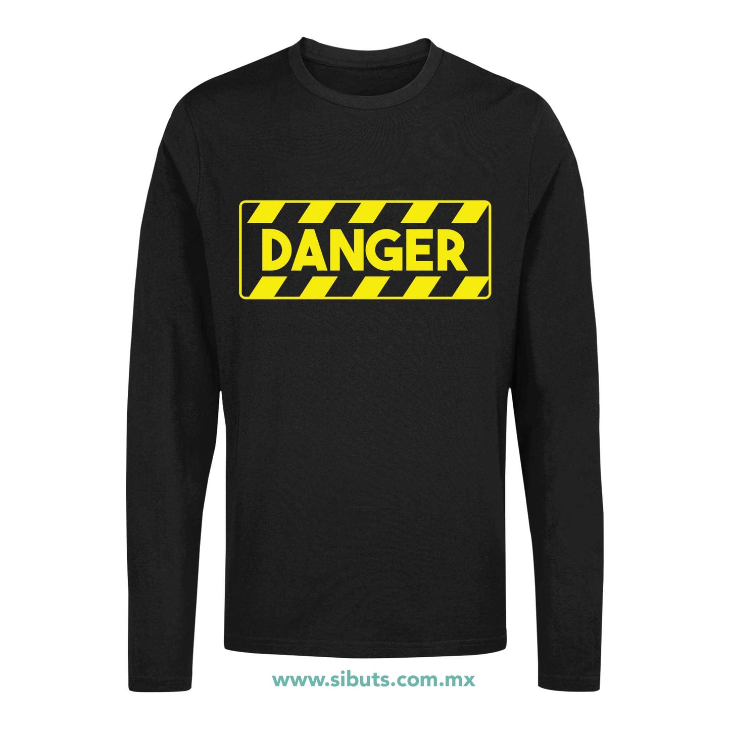 Playera Hombre Manga Larga Señalamiento Peligro Danger
