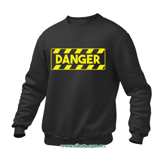 Sudadera Hombre Cuello Redondo Señalamiento Peligro Danger