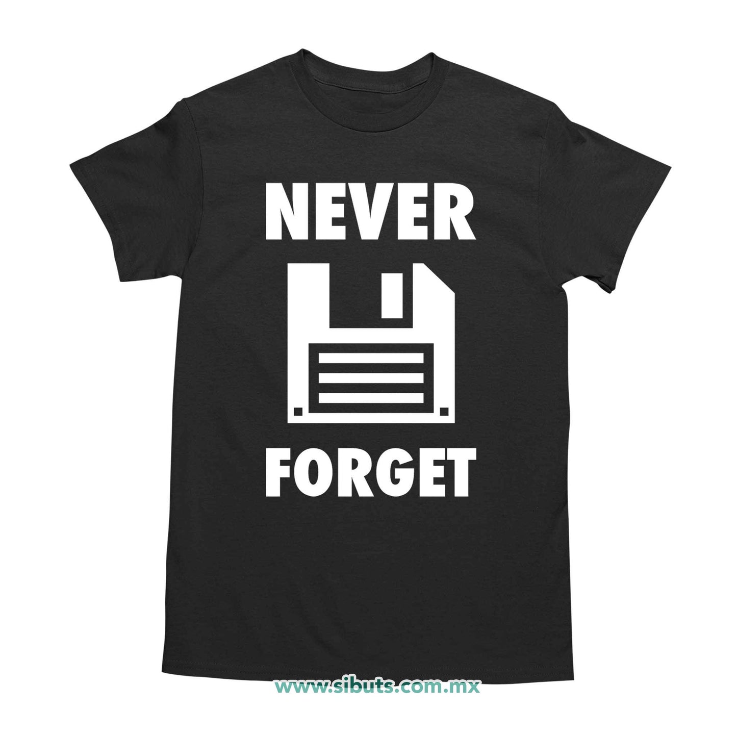 Playera Hombre Retro Disquete Never Forget