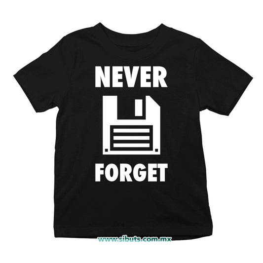Playera Niño Retro Disquete Never Forget