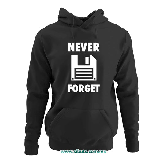 Sudadera Mujer Gorro Retro Disquete Never Forget