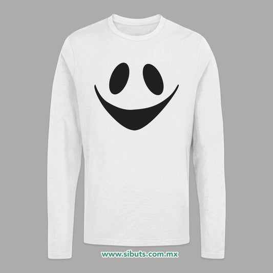Playera Hombre Manga Larga Fantasma Feliz