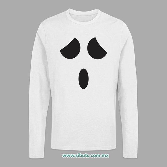 Playera Hombre Manga Larga Fantasma Sorprendido
