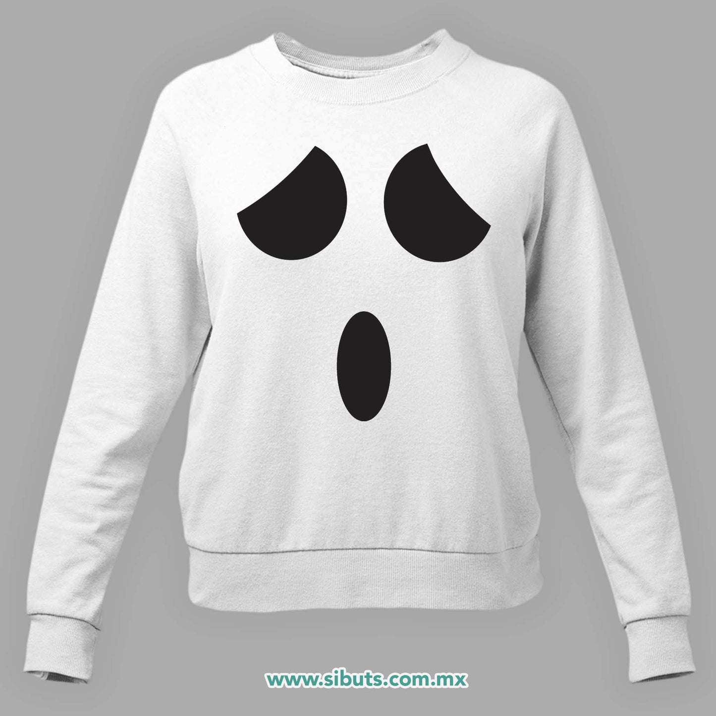 Sudadera Mujer Cuello Redondo Fantasma Sorprendido
