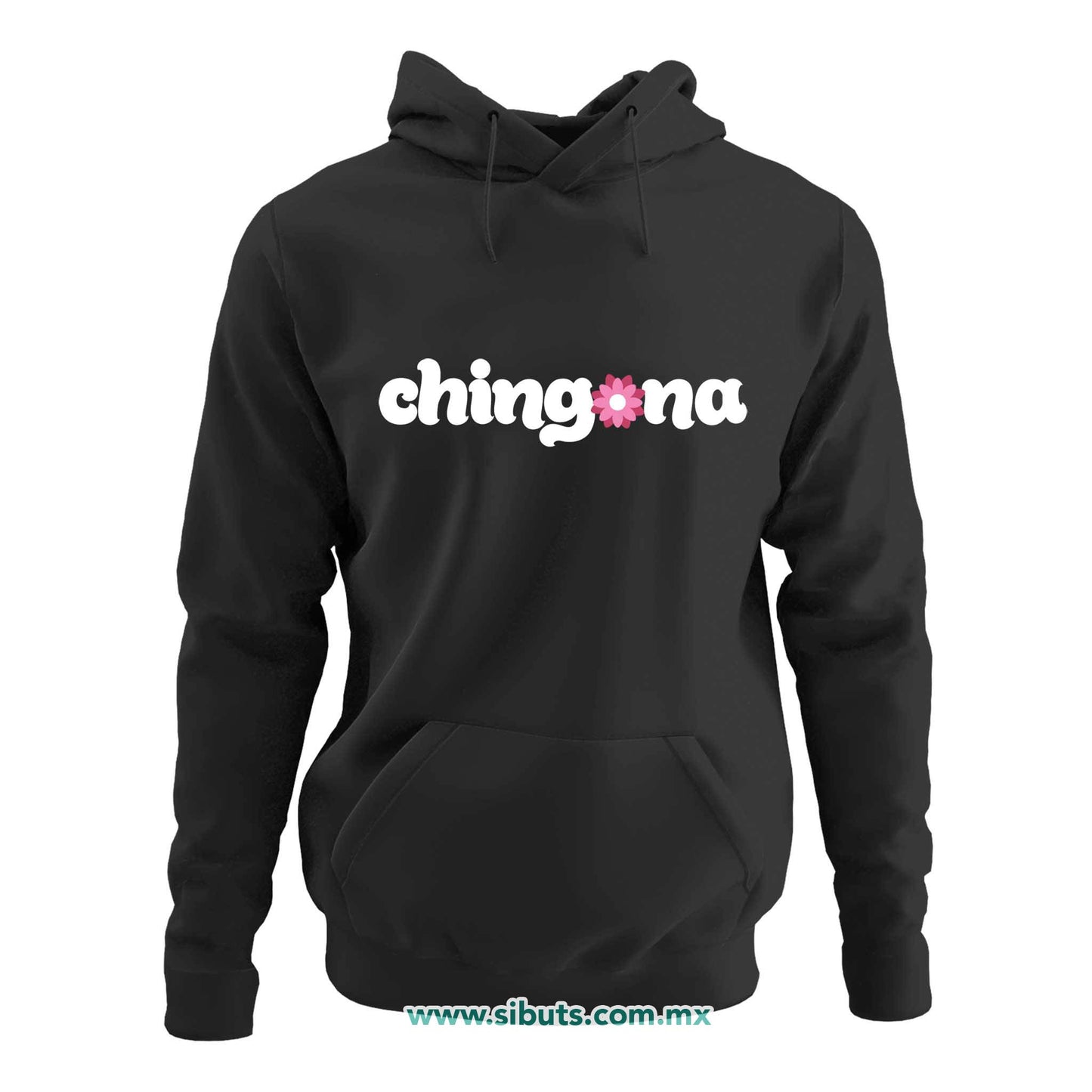 Sudadera Mujer Gorro Chingona con Flor