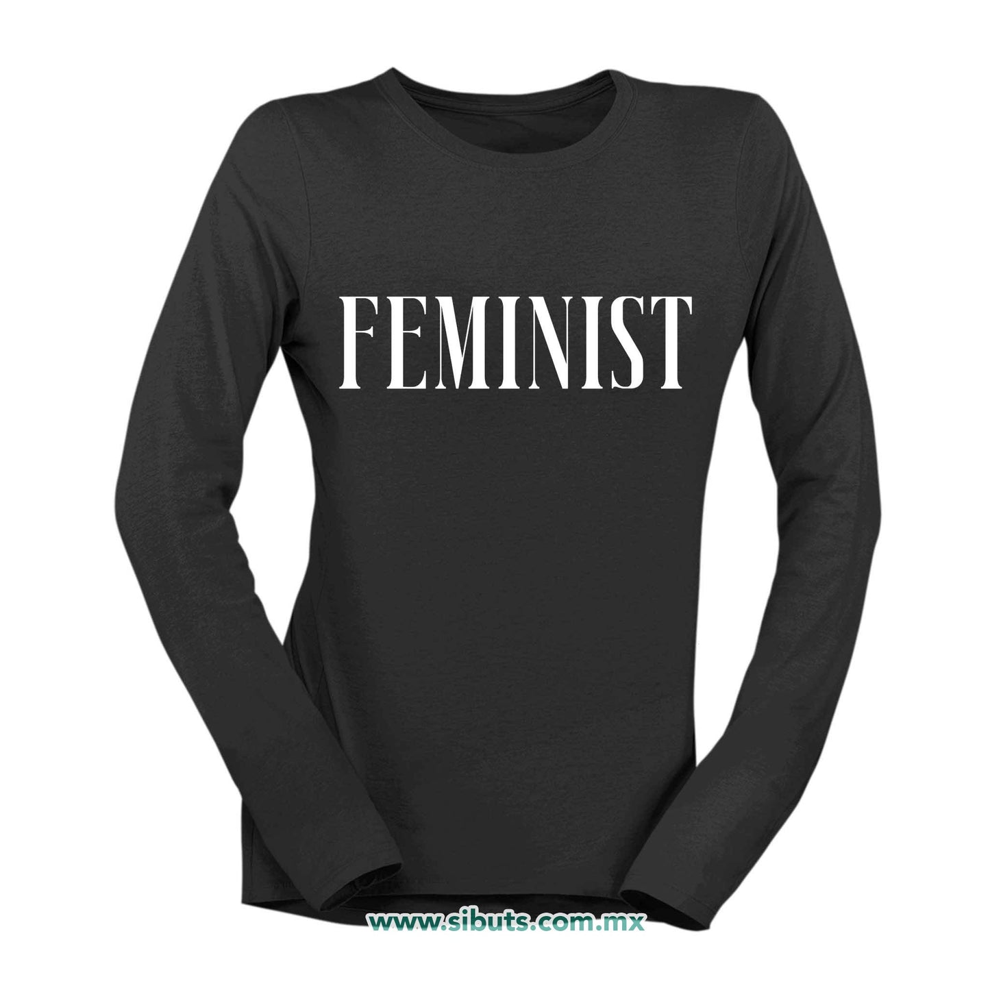 Playera Mujer Manga Larga Frase Feminista Feminist
