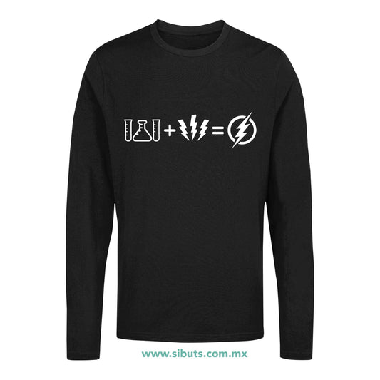 Playera Hombre Manga Larga Flash Símbolos