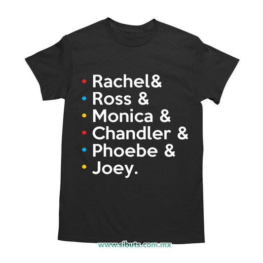 Playera Hombre Friends Joey Rachel Monica Phoebe Ross Chandler