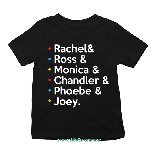 Playera Niña Friends Joey Rachel Monica Phoebe Ross Chandler