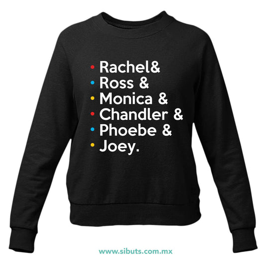 Sudadera Mujer Cuello Redondo Friends Joey Rachel Monica Phoebe Ross Chandler