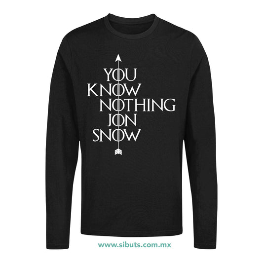 Playera Hombre Manga Larga Game Of Thrones You Know Nothing Jon Snow