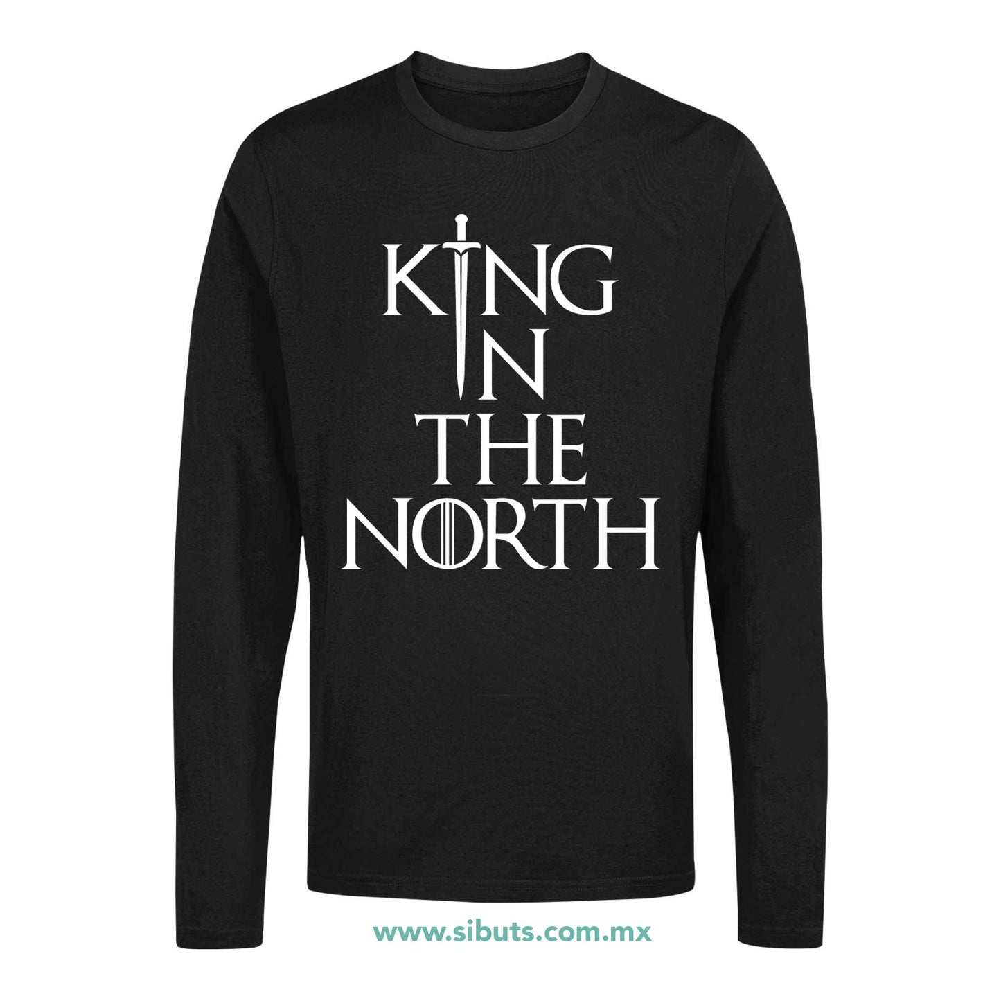 Playera Hombre Manga Larga Game Of Thrones King In The North Sword