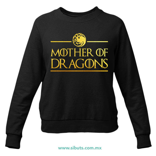Sudadera Mujer Cuello Redondo Game Of Thrones Mother Of Dragons Dorado