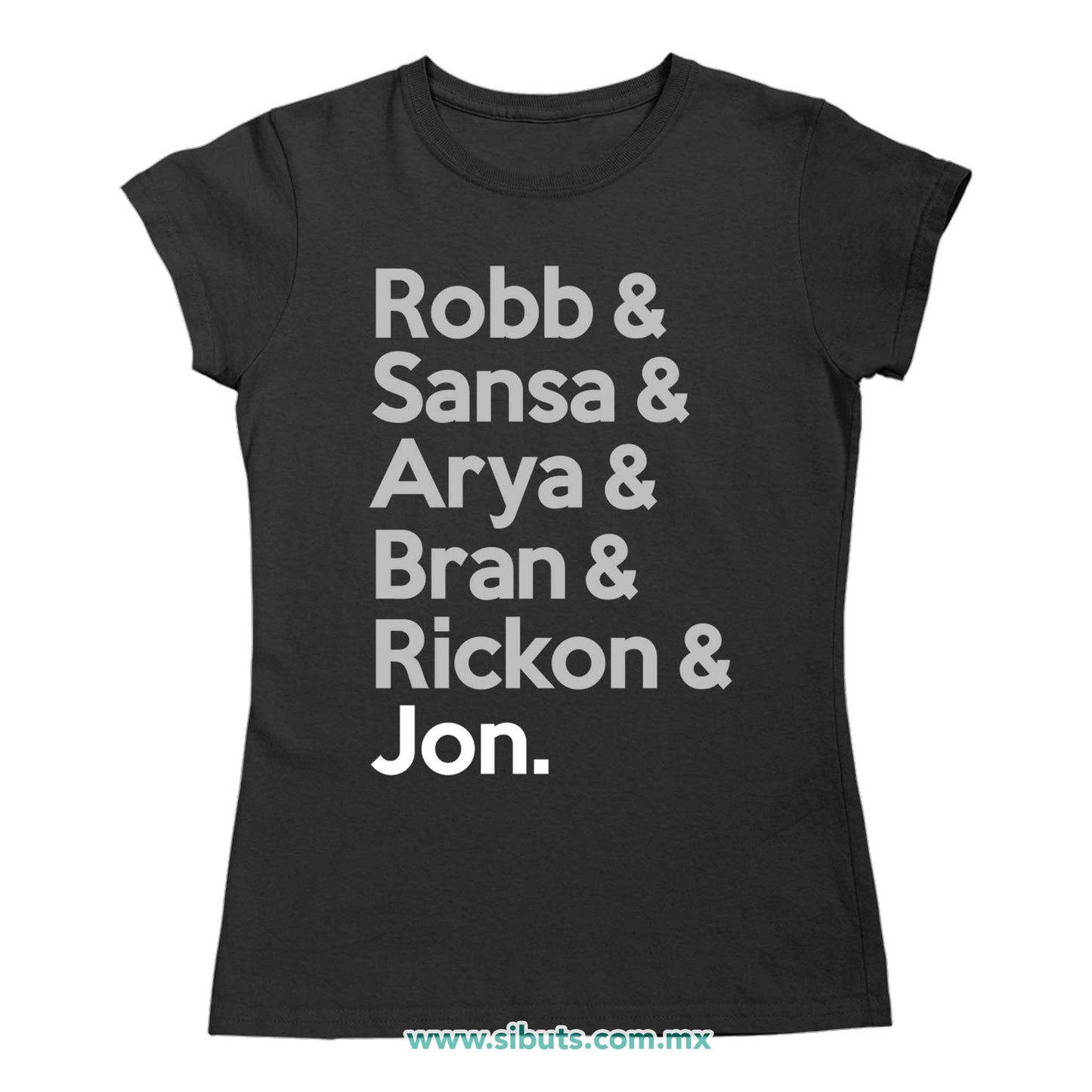 Playera Mujer Game Of Thrones Names Jon Sansa Arya