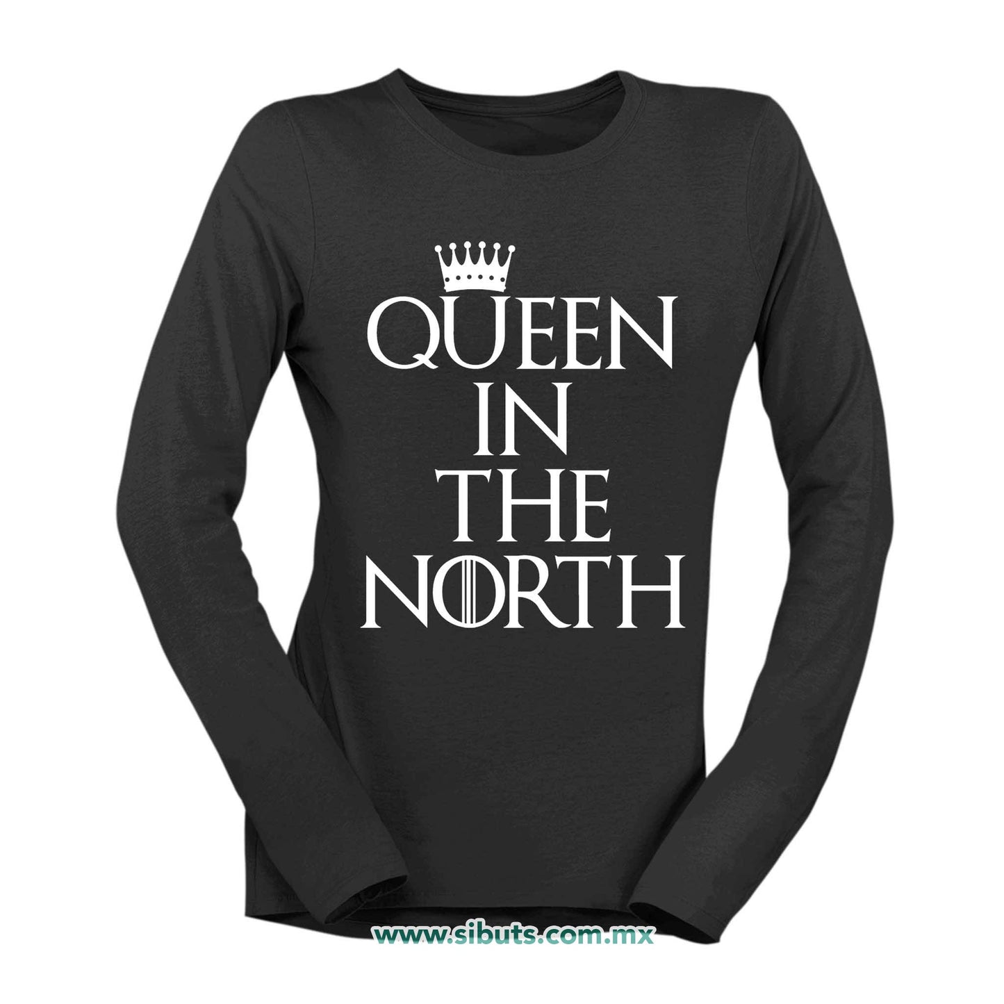 Playera Mujer Manga Larga Game Of Thrones Queen In The North