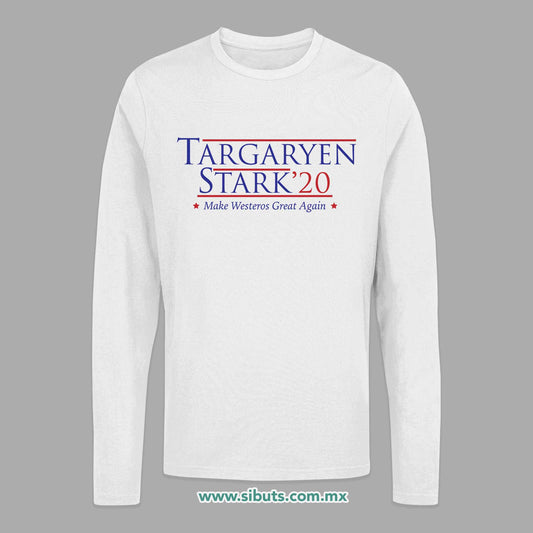Playera Hombre Manga Larga Game Of Thrones Targaryen Stark