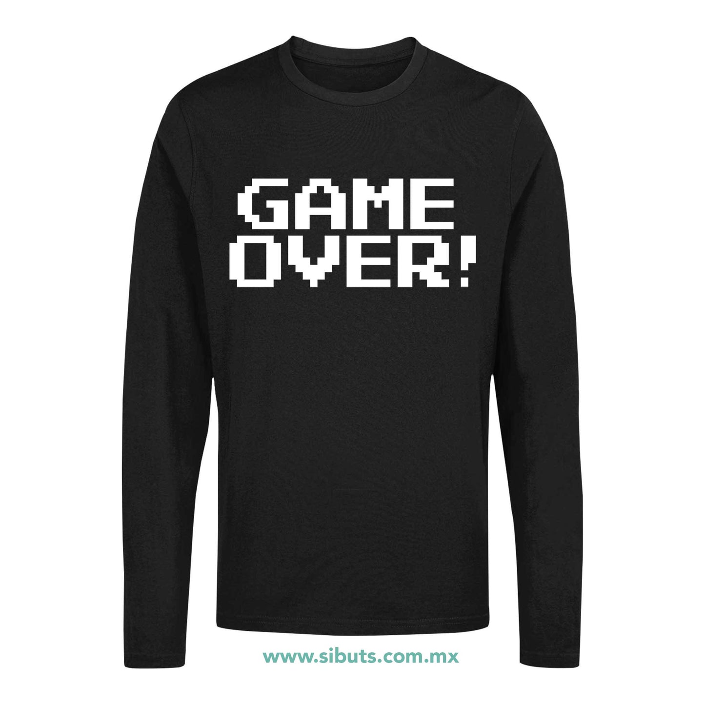 Playera Hombre Manga Larga Game Over Gamer