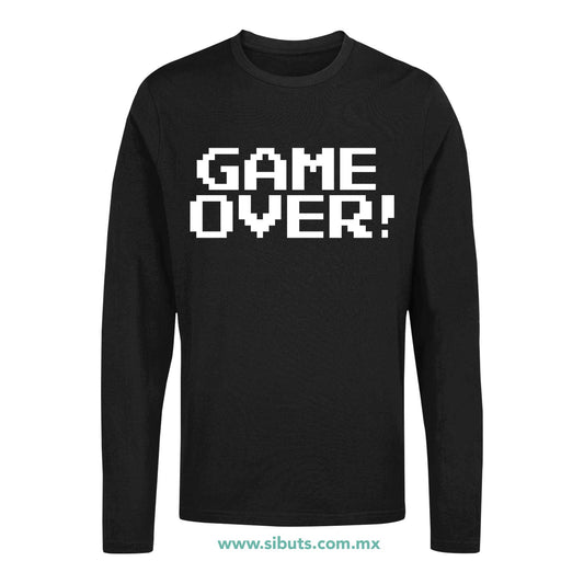 Playera Hombre Manga Larga Game Over Gamer