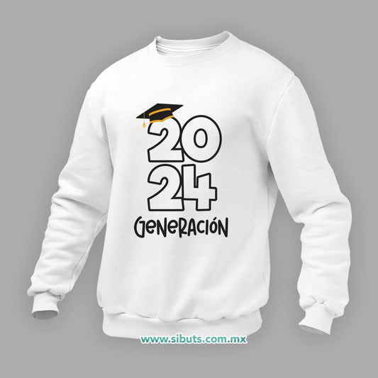 Sudadera Hombre Cuello Redondo Graduación Generación Personalizada