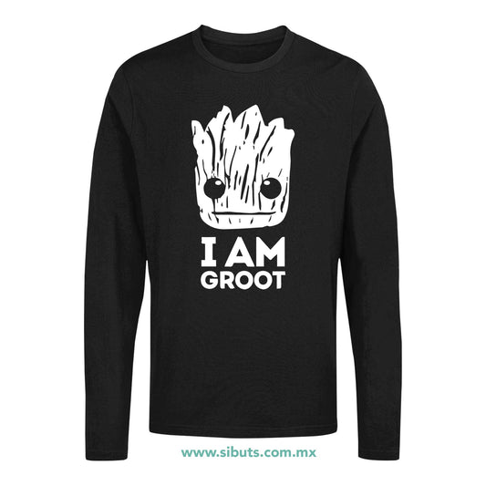 Playera Hombre Manga Larga Guardianes De La Galaxia I Am Groot