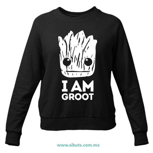Sudadera Mujer Cuello Redondo Guardianes De La Galaxia I Am Groot