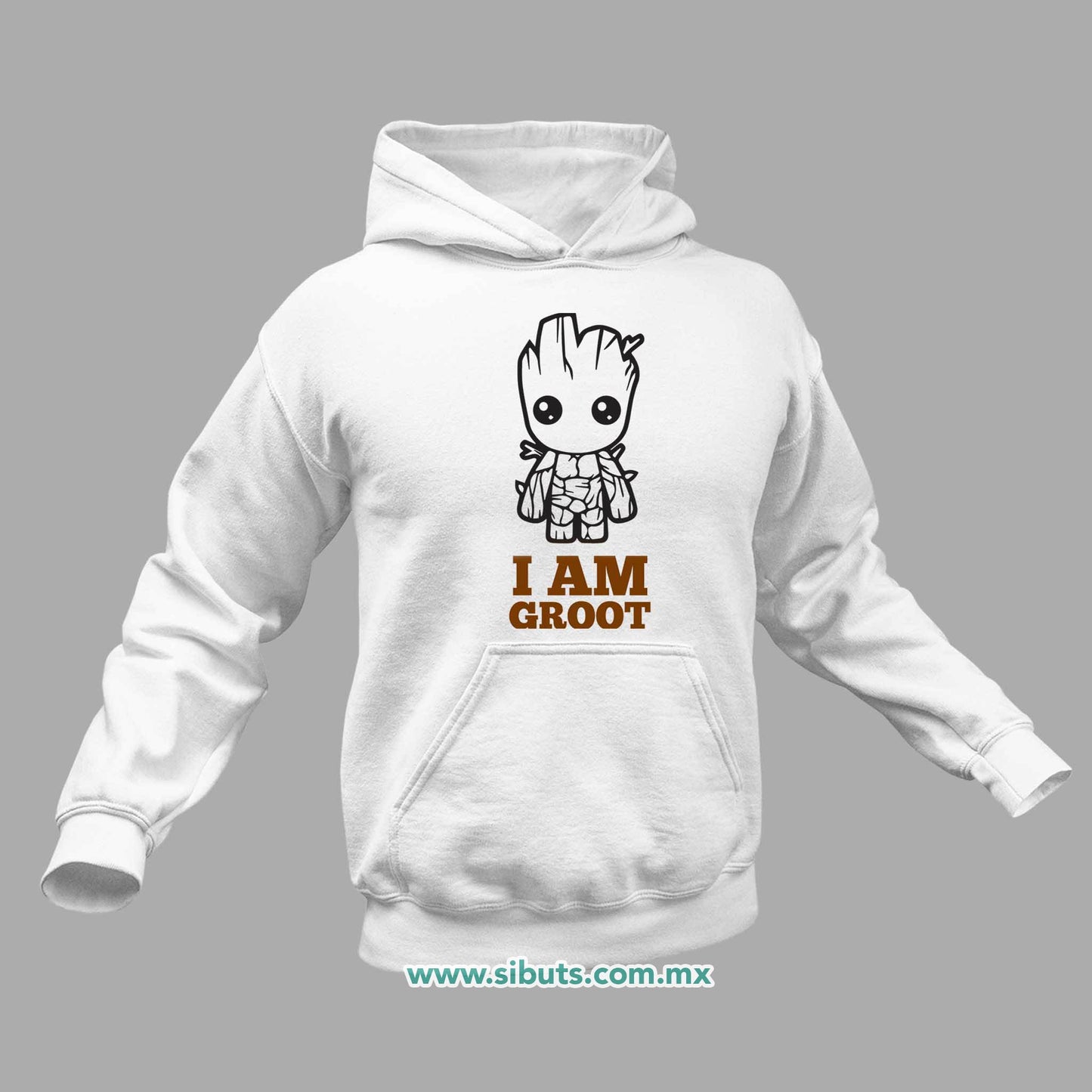 Sudadera Hombre Gorro Guardianes De La Galaxia I Am Groot Árbol