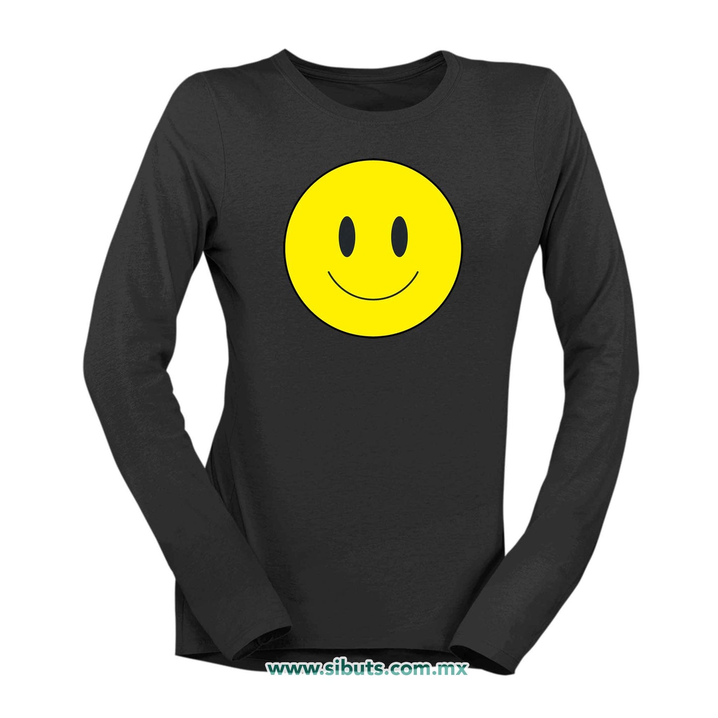 Playera Mujer Manga Larga Happy Face