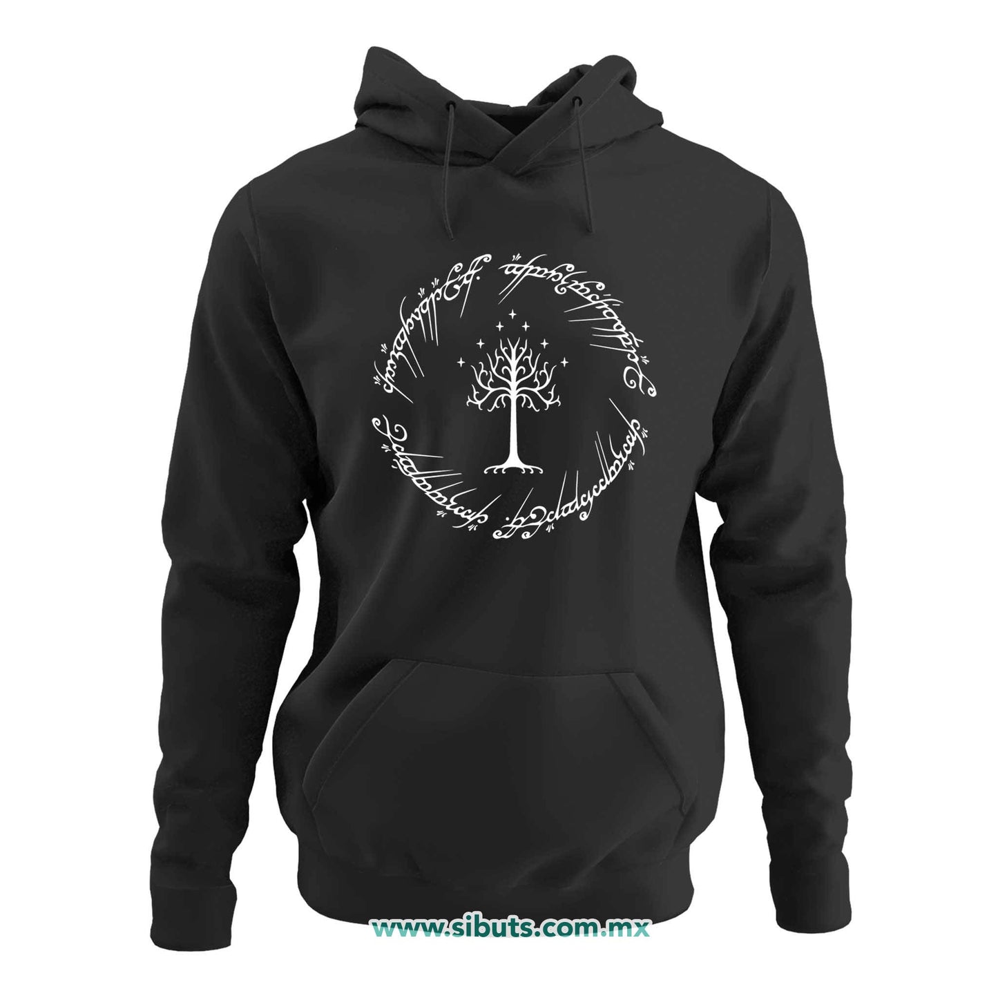 Sudadera Mujer Gorro Lord Of The Rings Señor de los Anillos Árbol Gondor Contorno