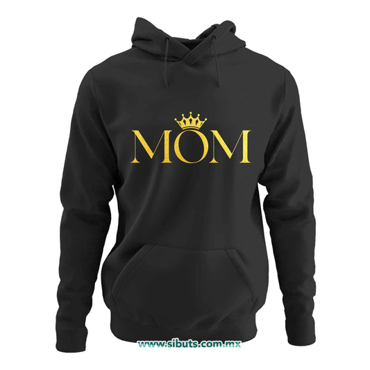 Sudadera Mujer Gorro Mamá Reina Corona Dorada