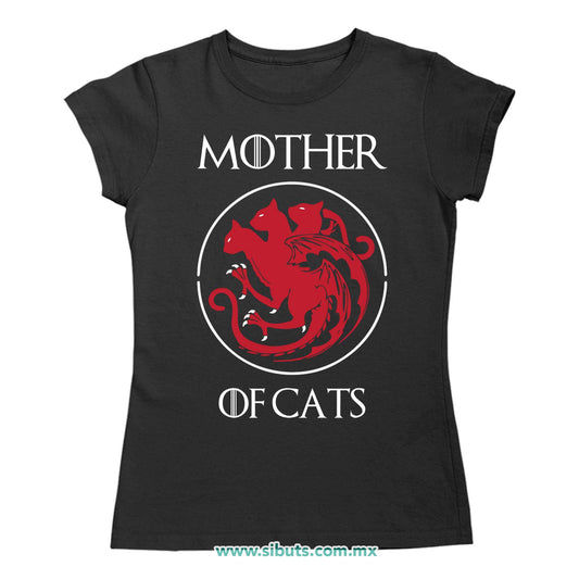 Playera Mujer Game Of Thrones Mother Of Cats Mamá de Gatos