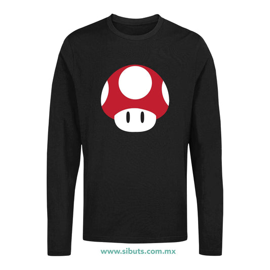 Playera Hombre Manga Larga Mario Bros Toad