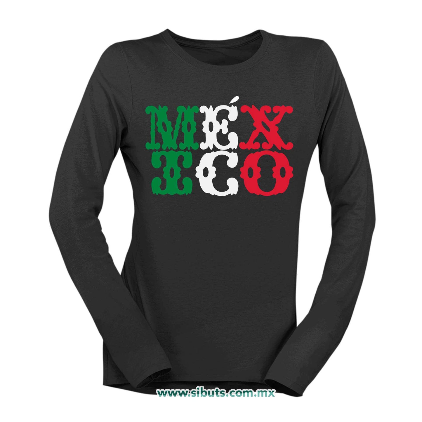 Playera Mujer Manga Larga México Papel Picado