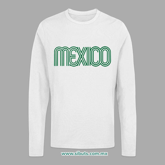 Playera Hombre Manga Larga México Retro