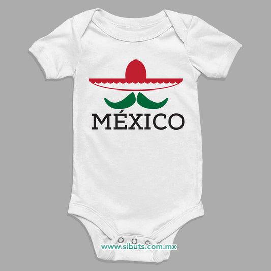 Pañalero Bebé México Bigote y Sombrero