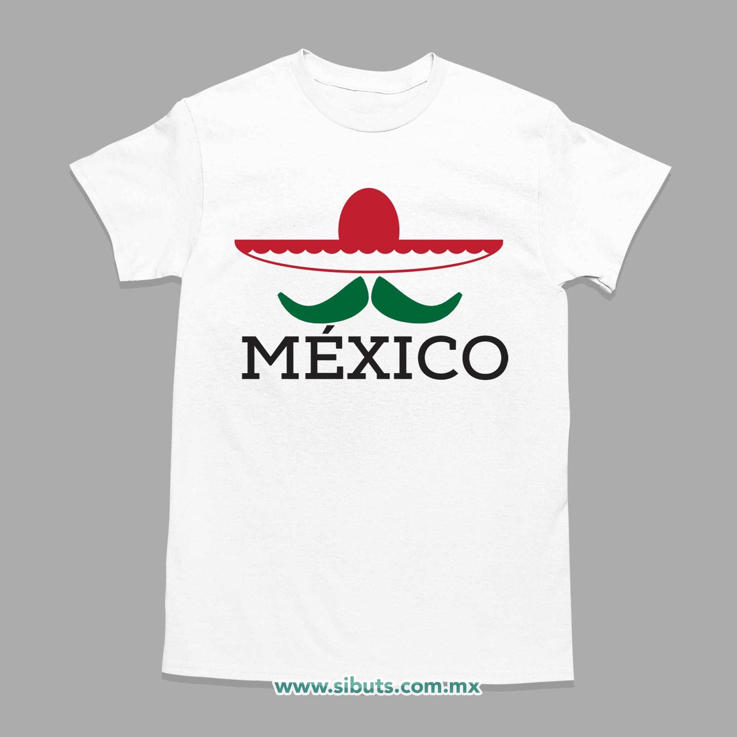 Playera Hombre México Bigote y Sombrero