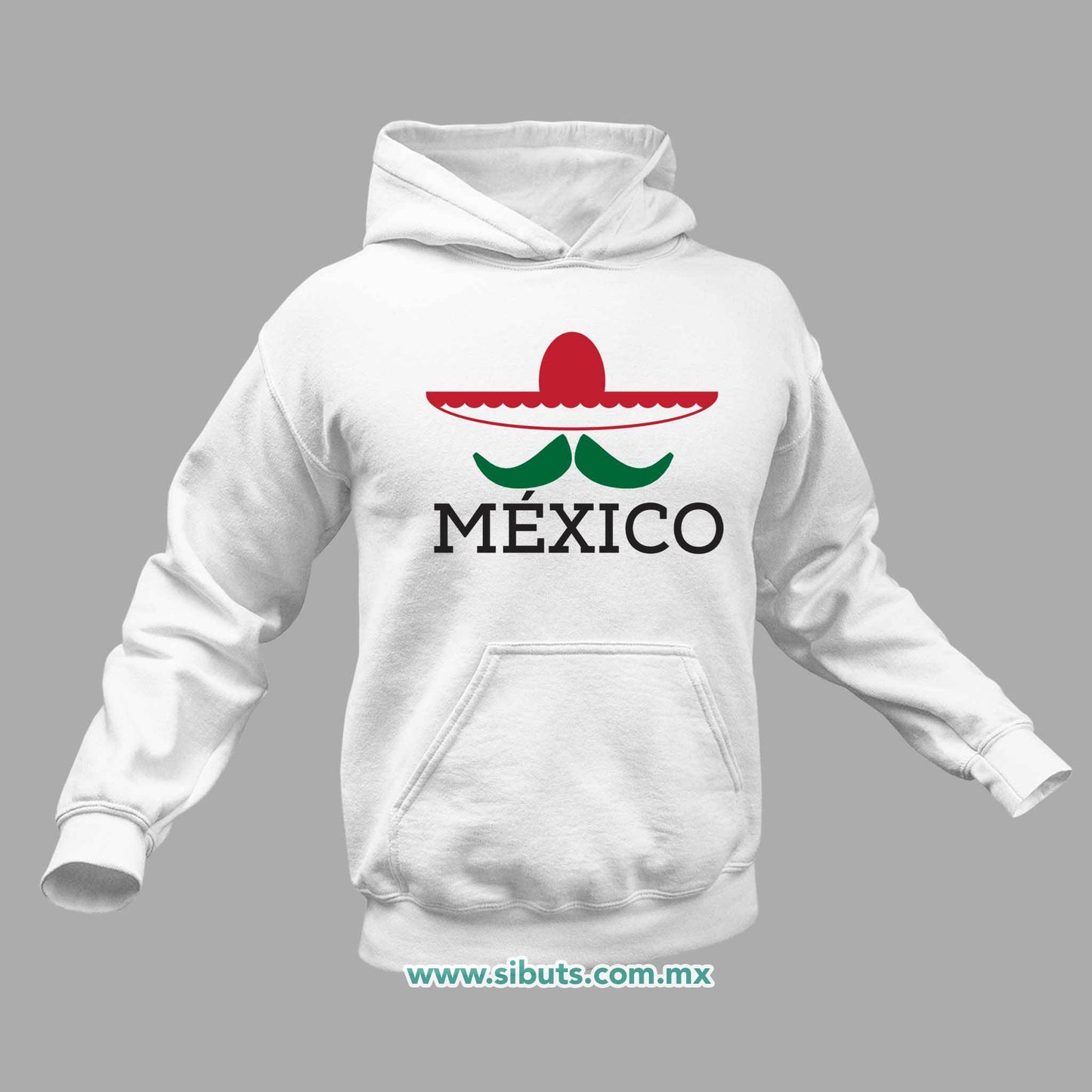Sudadera Hombre Gorro México Bigote y Sombrero