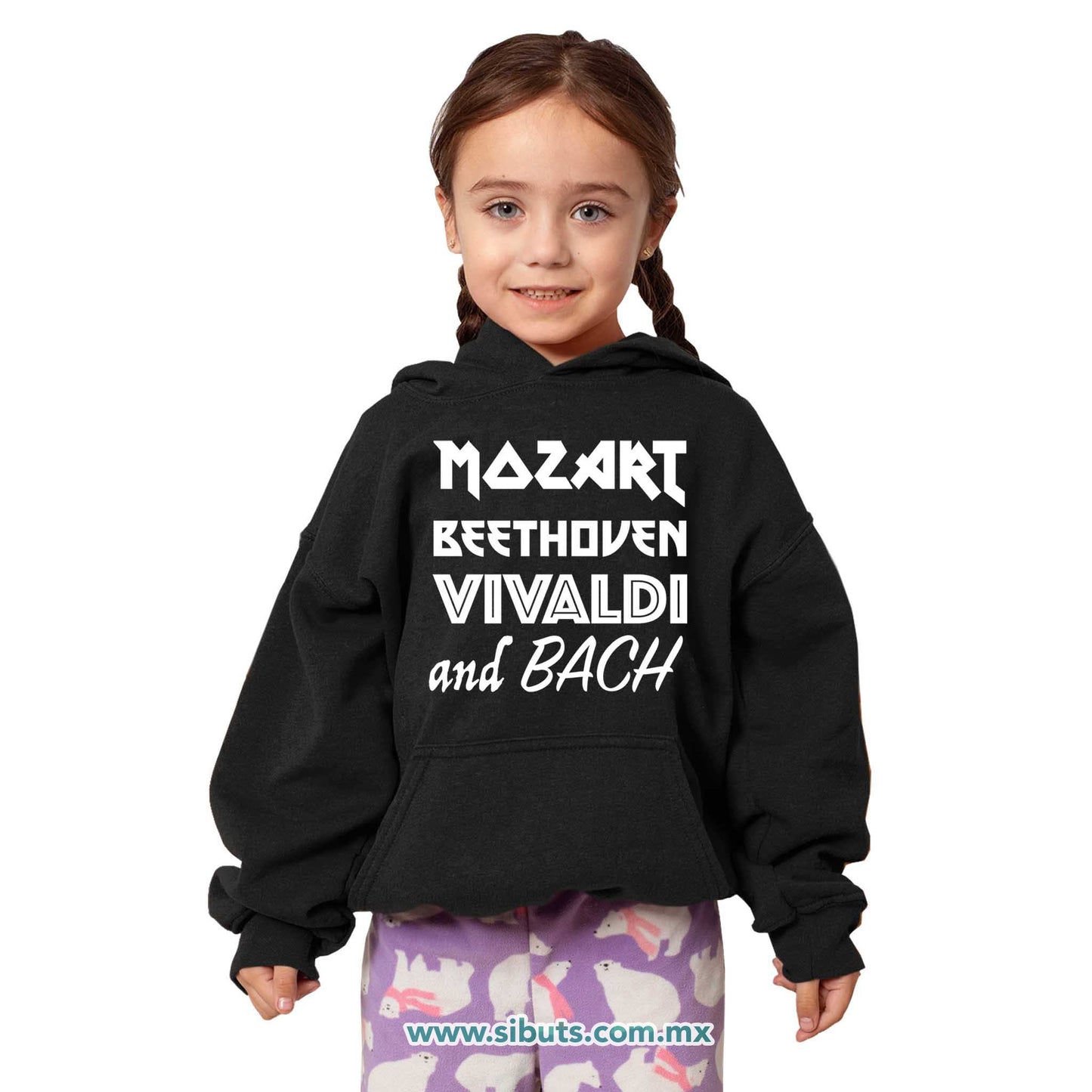 Sudadera Niño Gorro Música Clásica Mozart Beethoven Vivaldi And Bach