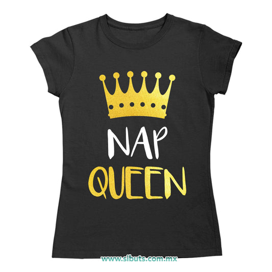 Playera Mujer Frase Nap Queen