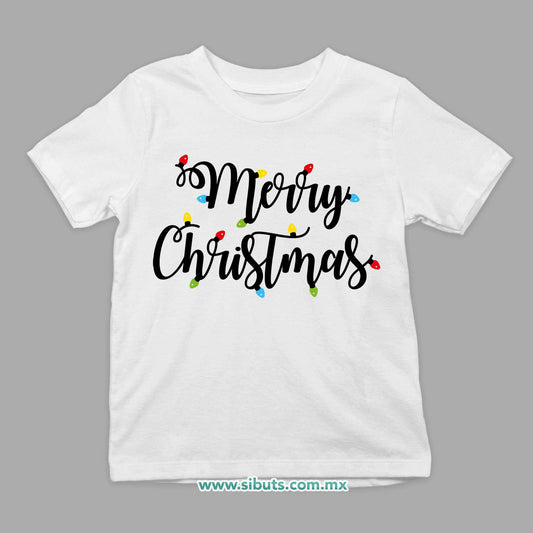 Playera Niño Merry Chrismas Focos
